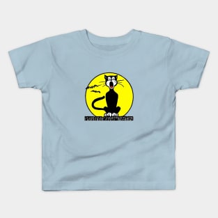 Black Cat On Fence Kids T-Shirt